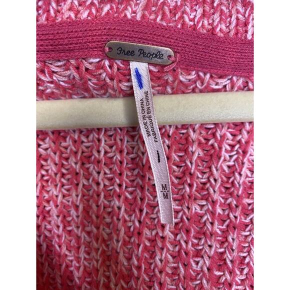 Free People Sweater Womens Size Medium Love This City Pink Casual Oversized Knit - Picture 6 of 12